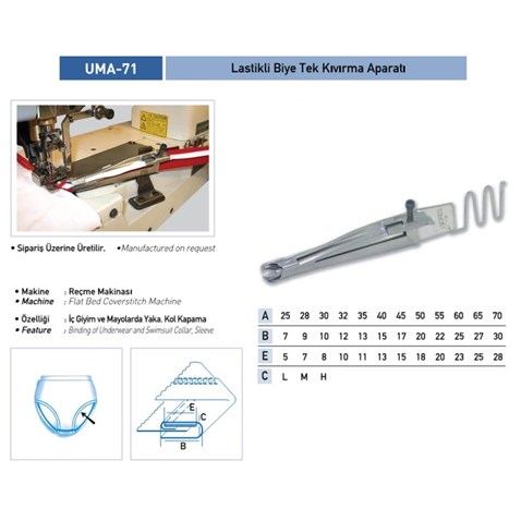 Lastikli Biye Tek Kıvırma Aparatı 40x15 / UMA-71 görseli 3