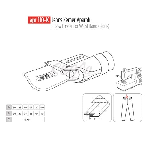 Keten Kemer Aparatı 110x42mm / APR 110-KT görseli 2