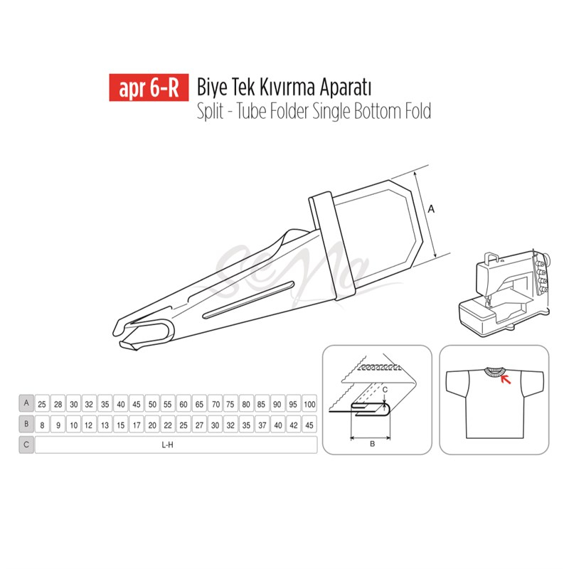 Biye Tek Kıvırma Apara 20x10mm / APR 6-R
