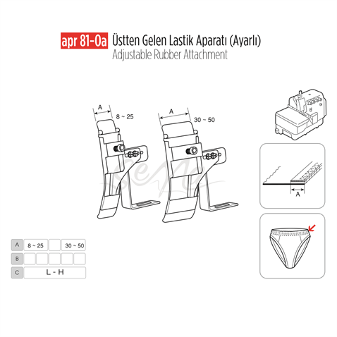 Üstten Gelen Ayarlı Lastik Apara 35mm/APR81-0(A) görseli 2