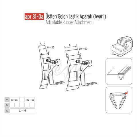 Üstten Gelen Ayarlı Lastik Apara 35mm/APR81-0(A) görseli 3