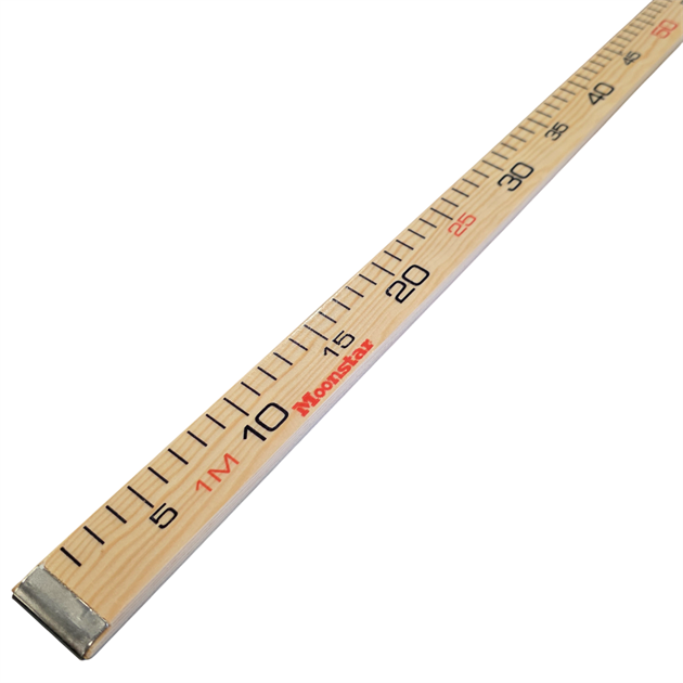 Ahşap Manifatura Cetveli Paslanmaz Demirli 1 Metre (100cm) Doğal (Ağaç) görseli 3