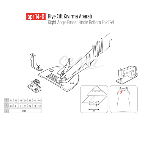 Biye Çift Kıvırma Apara 25x6mm / APR 14-D görseli 2