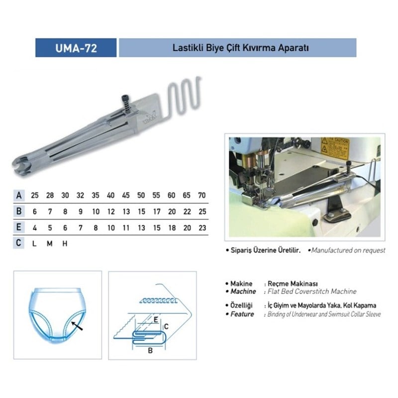 Lastikli Biye Çift Kıvırma Aparatı 35x10 / UMA-72 görseli 1
