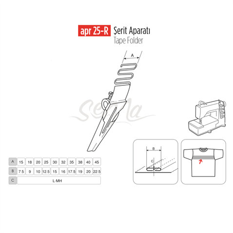 Şerit Apara 22x11mm / APR 25-R görseli 2