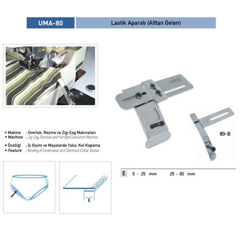 Alttan Gelen Lastik Aparat Sabit 5mm / UMA-80 görseli 2