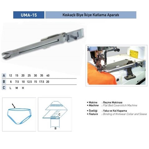 Bant Reçme İkiye Katlama Apara 22X11mm / UMA-15 görseli 2