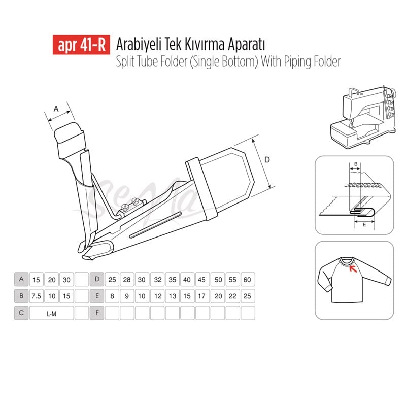 Arabiye Tek Kıvırma Apara 30x10mm / APR 41-R