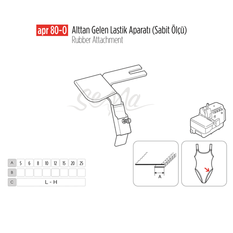 Alttan Gelen Lastik Reçme Bağlantılı Aparat Ayarlı 30mm / APR 80-0 görseli 2