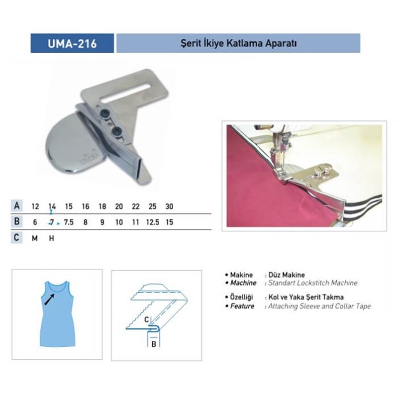 Şerit İkiye Katlama Apara 30x15mm / UMA-216 görseli 1