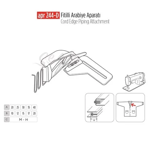 Fitilli Arabiye Apara 20x10mm / APR 244-D görseli 2