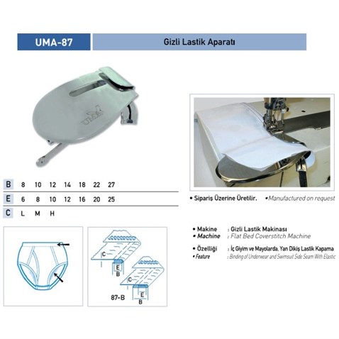 Gizli Lastik Tek Katlama Aparatı 10x12/ UMA-87 görseli 3