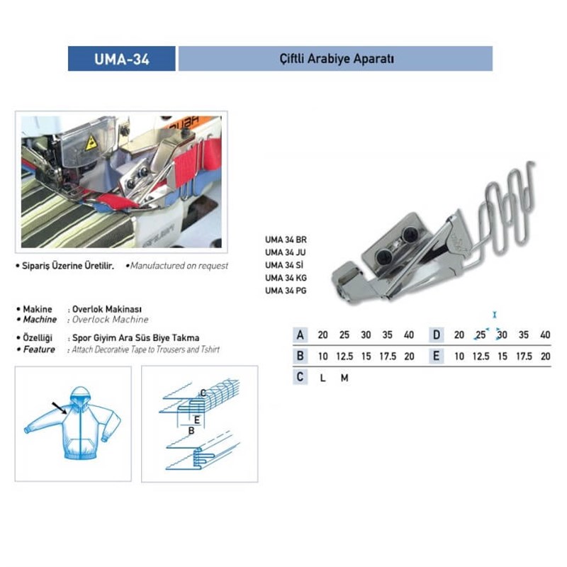 Çift Arabiye Aparatı 20x10mm / UMA-34
