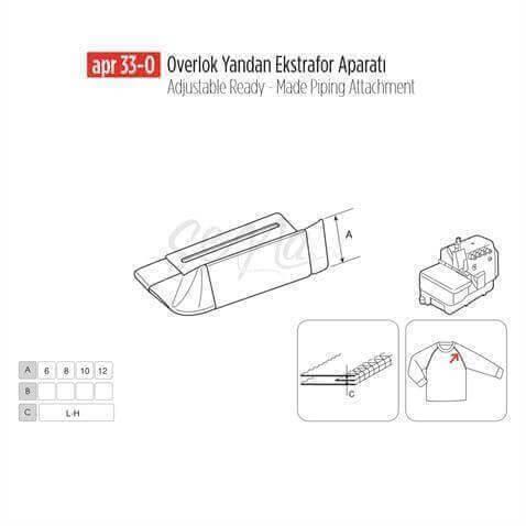 Overlok Yandan Ekstrafor Aparatı 20mm/ APR 33-O görseli 3