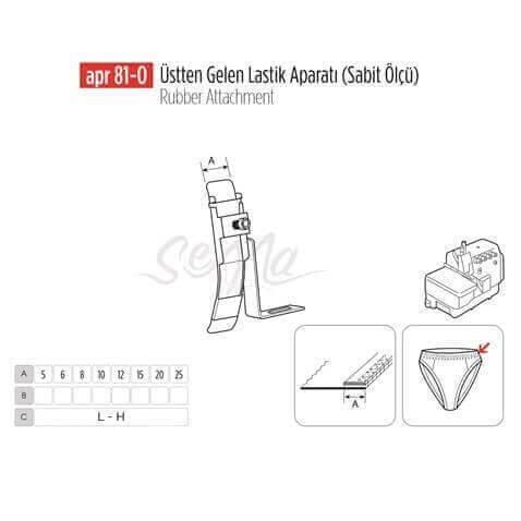 Üstten Gelen Sabit Lastik Apara 10mm / APR 81-0 görseli 3