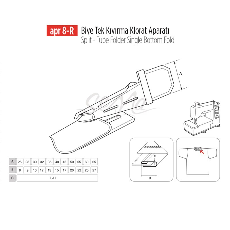 Biye Tek Kıvırma Klorat(Etek) Apara 28x9mm / APR 8-R