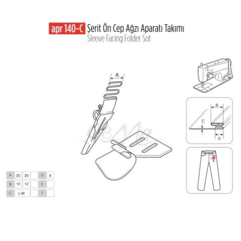 Şerit Ön Cep Ağzı Apara Set 20x10mm / APR 140-C görseli 2