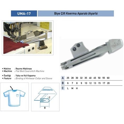 Reçme Bant Ayarlı Çift Kıvırma Apara 28x7mm / UMA-17 görseli 2