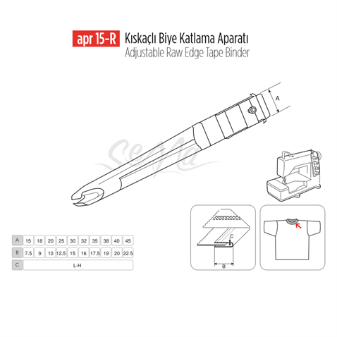 Kıskaçlı Biye Aparatı 40x20mm / APR 15-R görseli 2