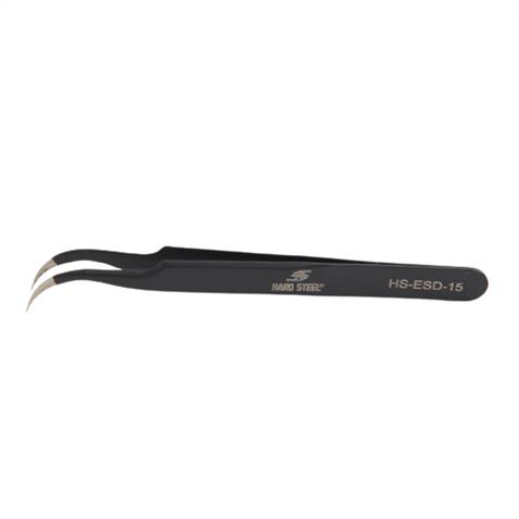Antistatik Paslanmaz Çelik Eğri Uçlu 120mm Cımbız / HS-ESD-15 görseli 3