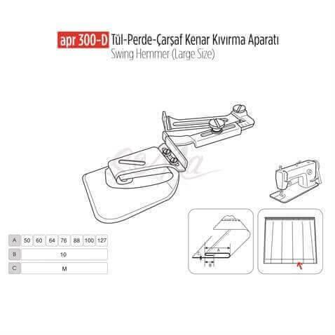 Tül Perde Çarşaf Kenar Apara 130mm/ APR 300-D görseli 3
