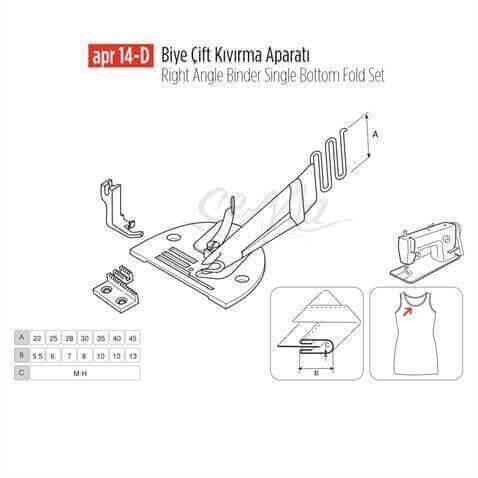 Biye Çift Kıvırma Apara 35x10mm / APR 14-D görseli 3