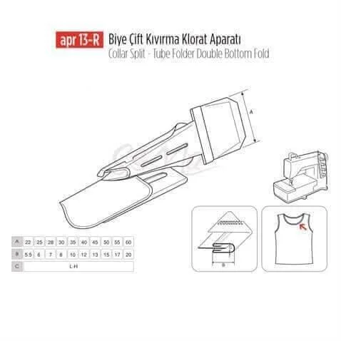 Biye Çift Kıvırma Klorat(Etek) Apara 28x7mm / APR 13-R görseli 3