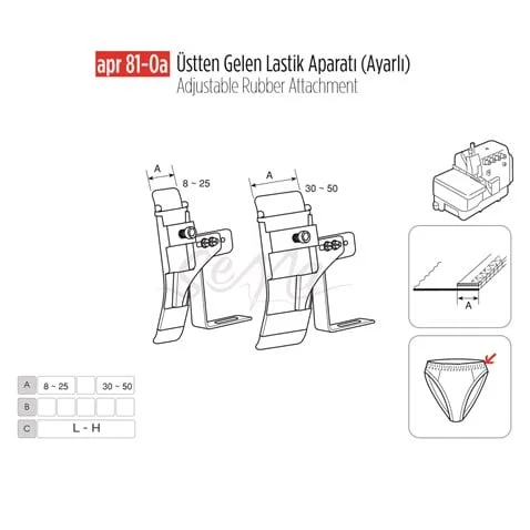 Üstten Gelen Ayarlı Lastik Apara 50mm/APR81-0(A) görseli 2