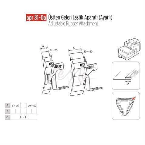 Üstten Gelen Ayarlı Lastik Apara 50mm/APR81-0(A) görseli 3