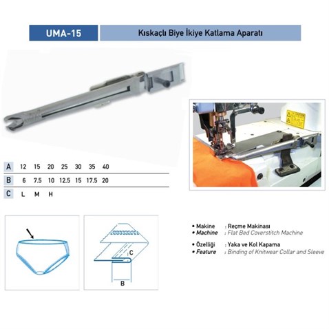 Bant Reçme İkiye Katlama Apara 14X7mm / UMA-15 görseli 3