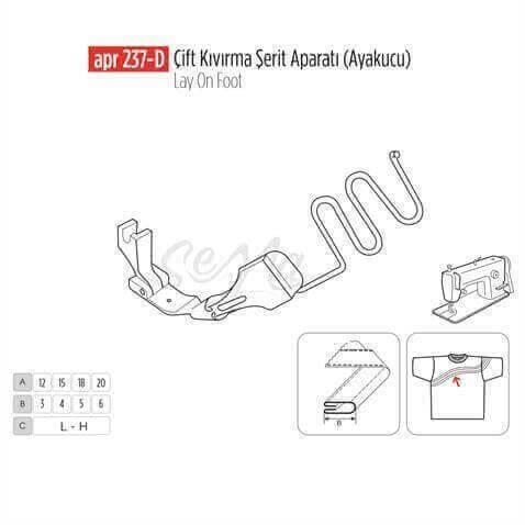 Çift Kıvırma Şerit Apara(Ayak Ucu)45x12mm/APR 237-D görseli 3