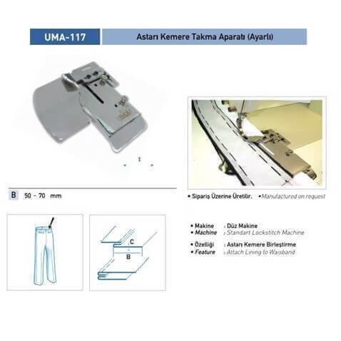 Astarı Kemere Takma Aparatı (Ayarlı) / UMA-117 görseli 3