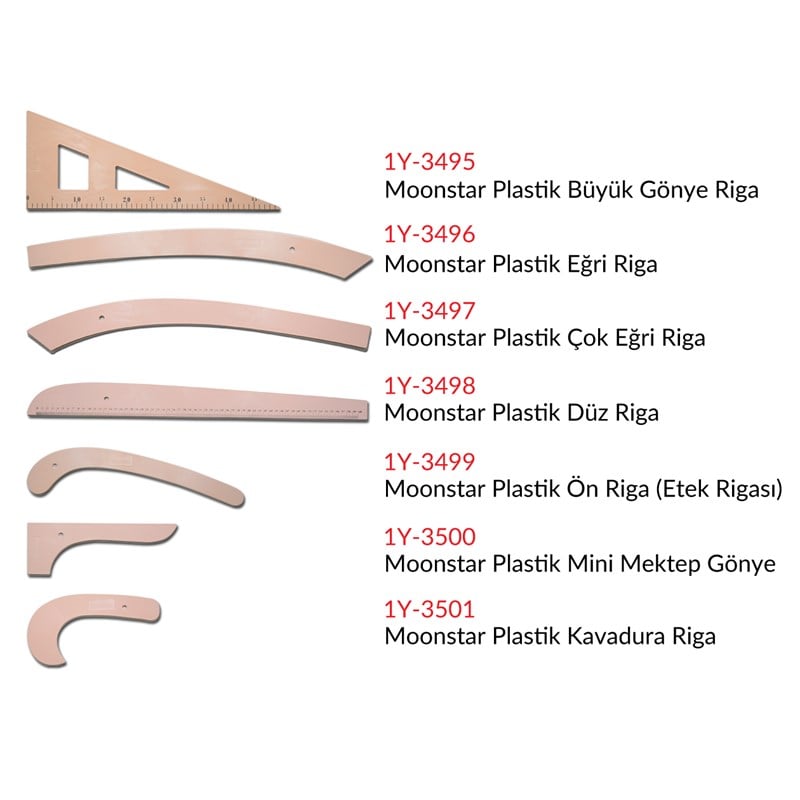 Taba Plastik Riga Cetvel Takım (7 Parça) görseli 2