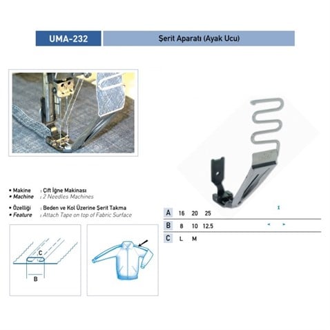 Şerit Ayak Aparatı 20x10mm / UMA-232 görseli 2
