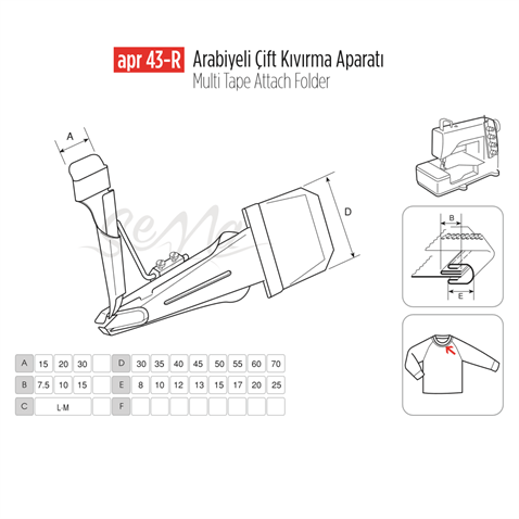 Arabiye Çift Kıvırma Apara 60x20mm / APR 43-R görseli 2