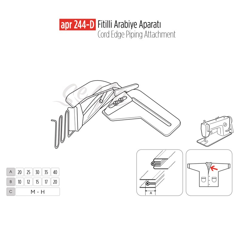 Fitilli Arabiye Apara 35x17mm / APR 244-D