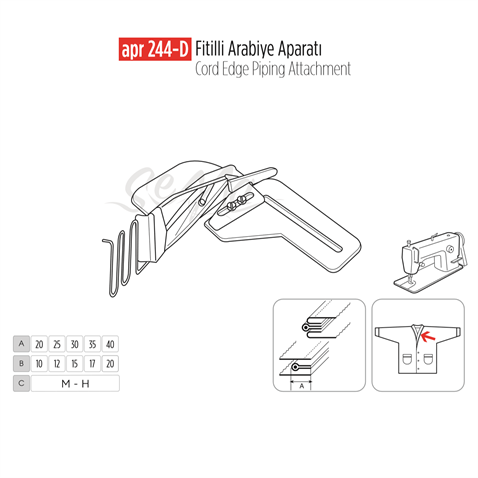 Fitilli Arabiye Apara 35x17mm / APR 244-D görseli 2