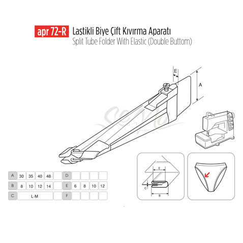 Lastikli Biye Çift Kıvırma Aparat 40-12mm/APR 72R görseli 2