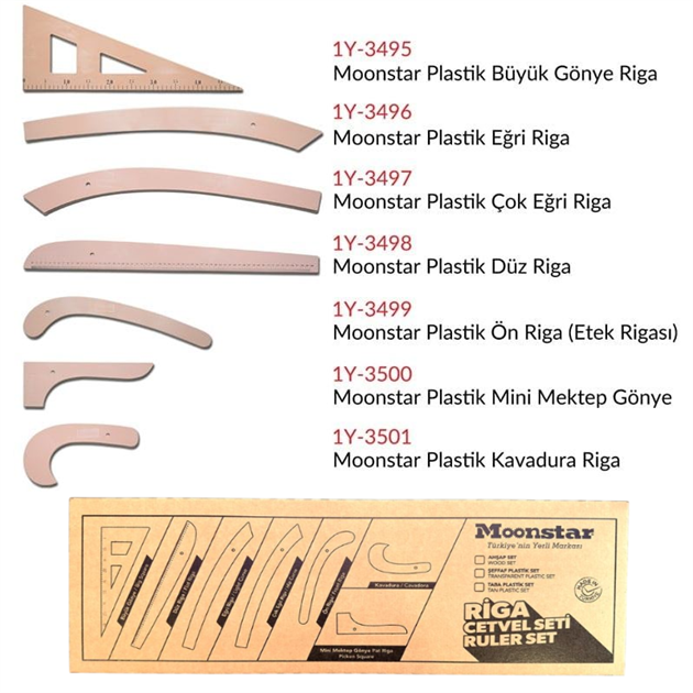 Taba Plastik Riga Cetvel Takım (7 Parça Kutulu) görseli 3