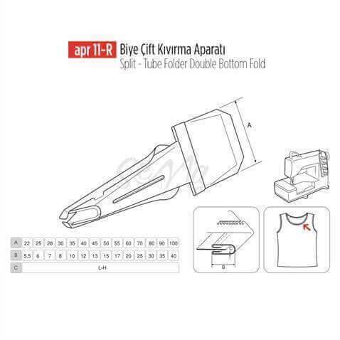 Biye Çift Kıvırma Apara 80x30mm / APR 11-R görseli 3