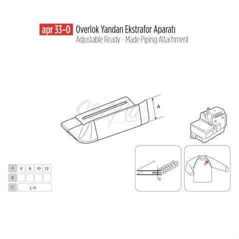 Overlok Yandan Ekstrafor Aparatı 10mm/ APR 33-O görseli 3