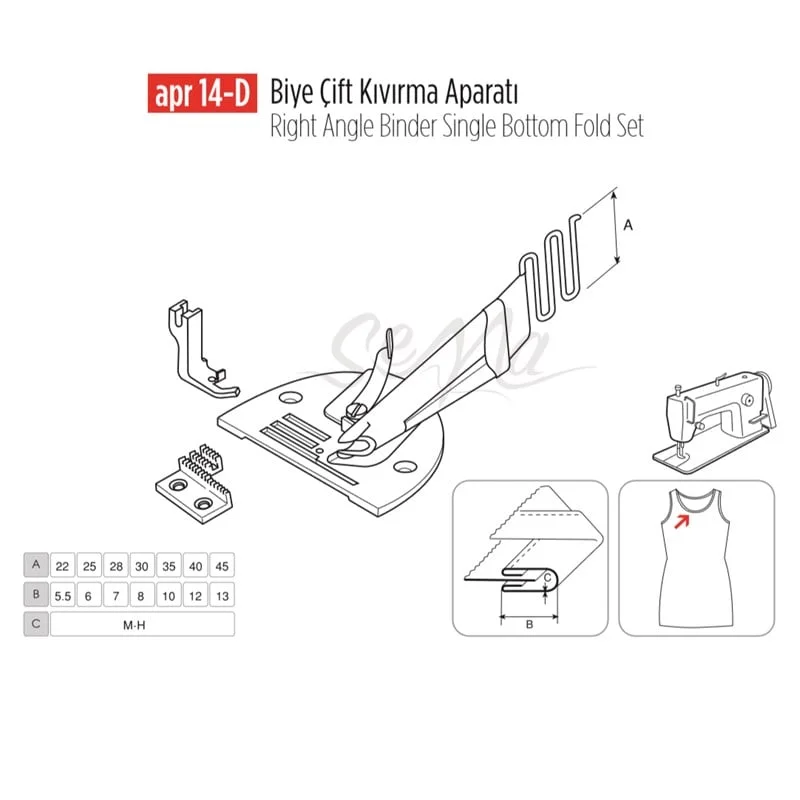 Biye Çift Kıvırma Apara 45x14mm / APR 14-D