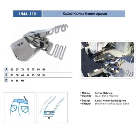 Kavisli Kemer Aparatı 80x50 XH / UMA-118 görseli 2