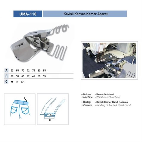 Kavisli Kemer Aparatı 65x38 H / UMA-118 görseli 3