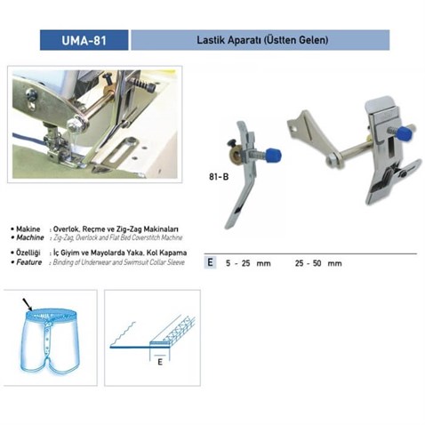 Üstten Gelen Ayarlı Lastik Apara 25x50mm / UMA-81 R görseli 3
