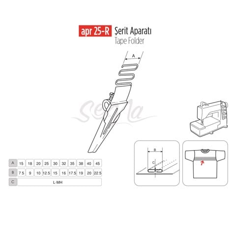 Şerit Apara 30x15mm / APR 25-R görseli 2