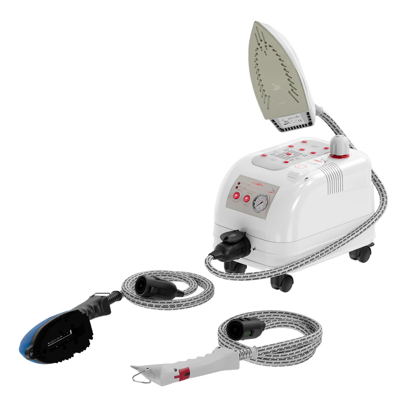 GAZZELLA ''TRİO MİNİ'' BUHARLI ÜTÜLEME VE TEMİZLEME ROBOTU - 2 LT ( EV TİPİ ÜTÜ, FIRÇA VE PİSTOLE DAHİL) görseli 2