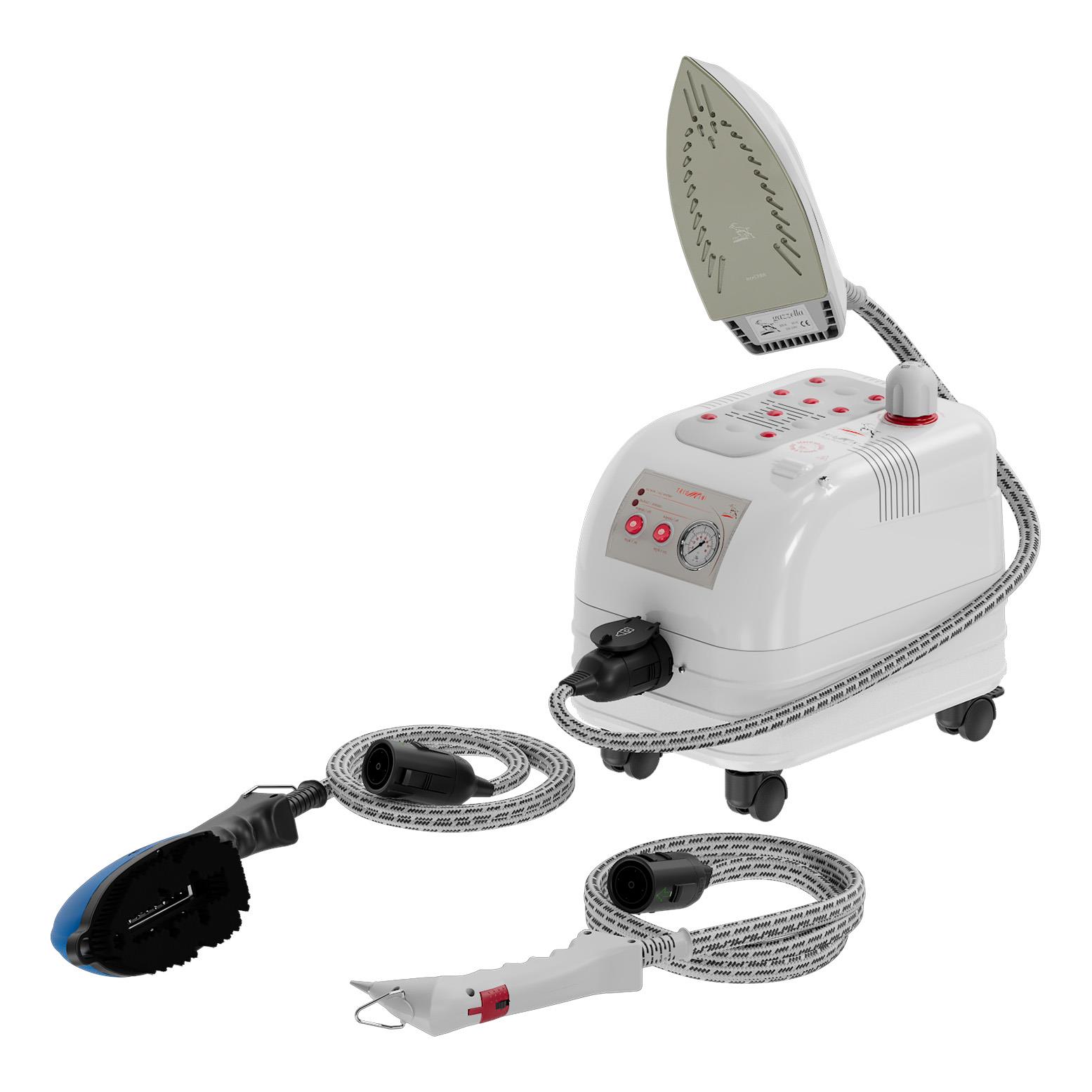 GAZZELLA ''TRİO MİNİ'' BUHARLI ÜTÜLEME VE TEMİZLEME ROBOTU- 3,5 LT(EV TİPİ ÜTÜ, FIRÇA VE PİSTOLE DAHİL) görseli 2